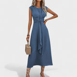 Emilia - Elegantne varrukateta maksikleit ümmarguse kaelusega