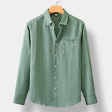 Льняная рубашка с длинными рукавами "Старые деньги"