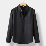 Льняная рубашка с длинными рукавами "Старые деньги"