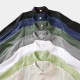 Льняная рубашка с длинными рукавами "Старые деньги"