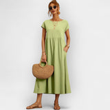 Kerge puuvillane kleit taskutega