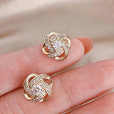 Kuldne Spiraal Lilled Kristall Kõrvarõngad