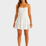 Alice - Seljatu mini kleit rihmade, kihilise seeliku ja lipsuga