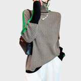 Aili - Kõrge kaelusega kampsun erksate kontrastsete triipudega