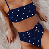 Romantiline Roosa Südameprint Bikiinikomplekt