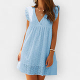 Suvine kleit peide lühikeste pükste ja taskutega