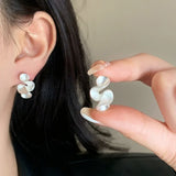 Sterlinghõbe 18K Kuld Lilled Steker Kõrvarõngad