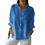 Amy | Azure Stripe Blouse