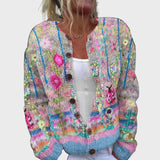 Mairi - Elegantne kootud vest lillemustriga