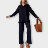 Komplekt lõdvestunud joonte ja minimalistliku disainiga